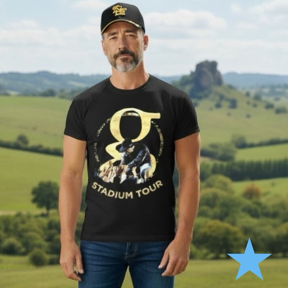 Garth Brooks Stadium Tour Short Sleeve Black T-Shirt Men's Medium 38